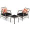 3-Piece Outdoor Patio Set Reclining PE Rattan Chairs with Cushions & Coffee Table, Adjustable Backrests, Mix Gray